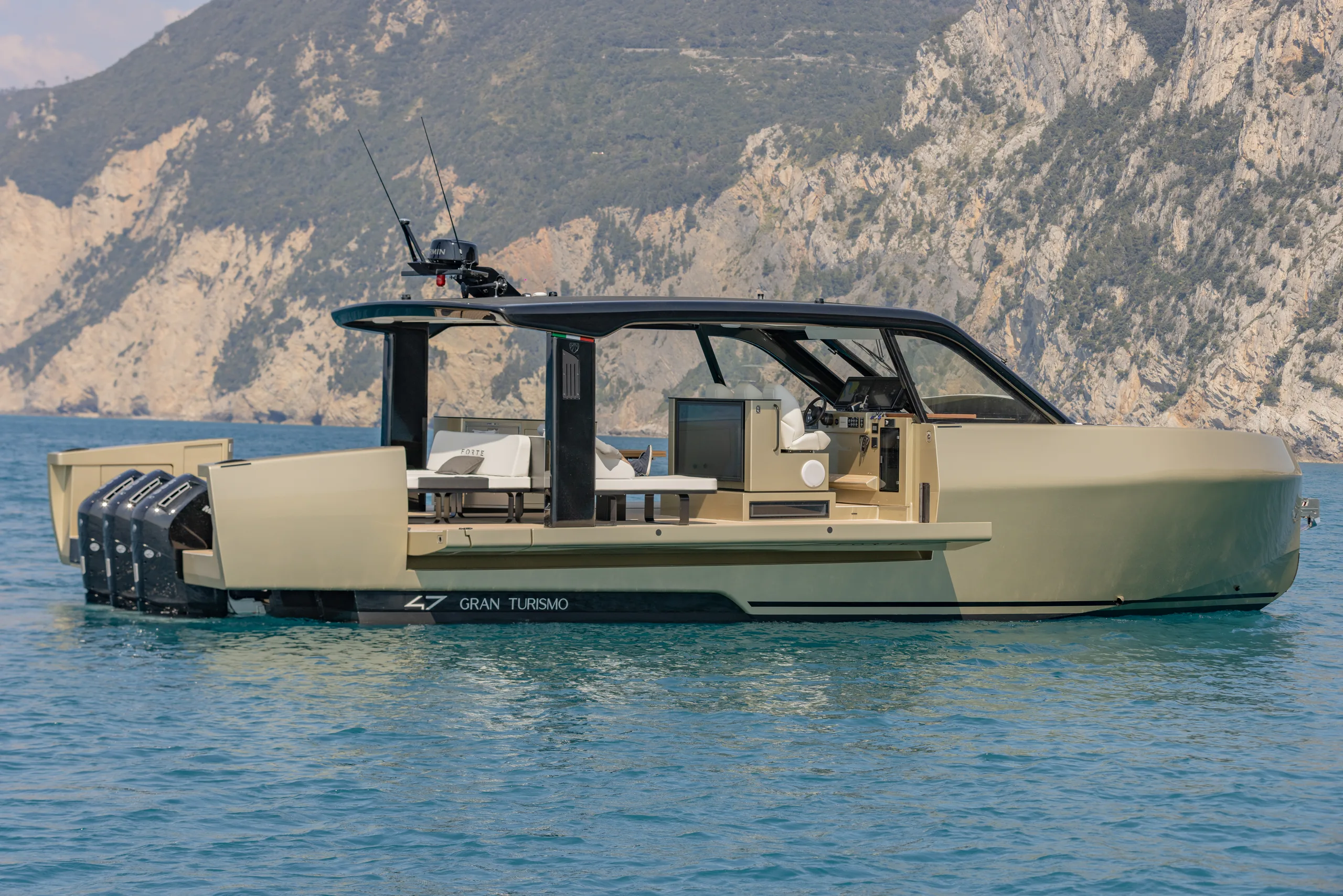 Forte 47 exterior lifestyle shot at sea