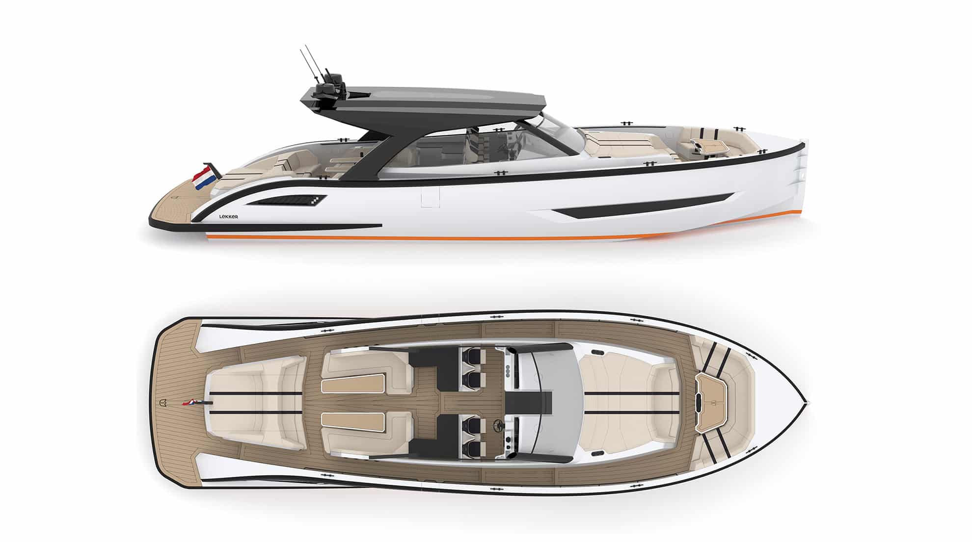 LEKKER 60 fully closed deck layout configuration