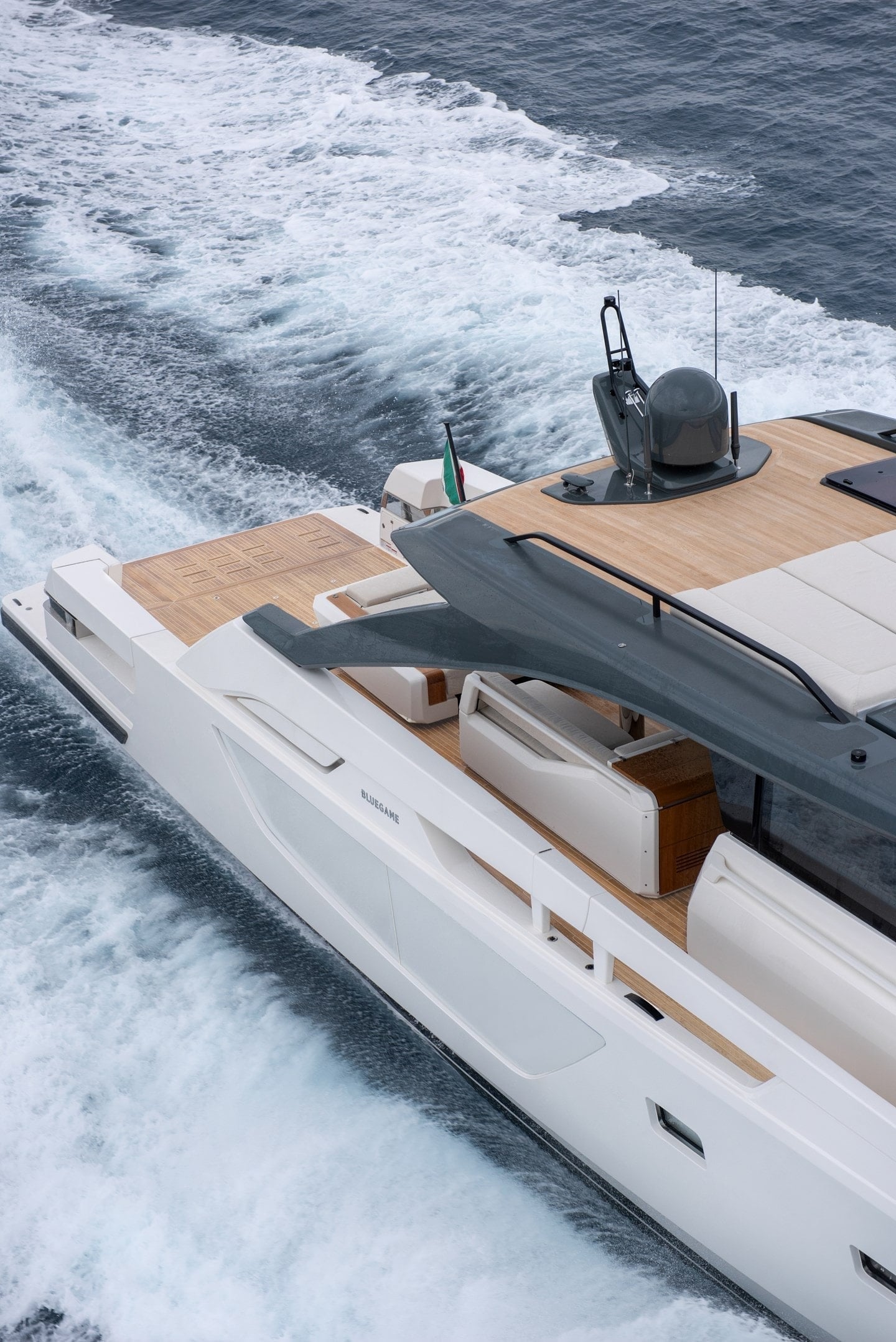 Bluegame BG74 aft cockpit deck and seating area