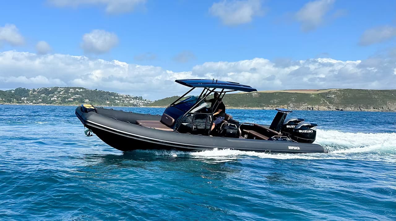BRIG Eagle 10 RIB on open blue water, full exterior view