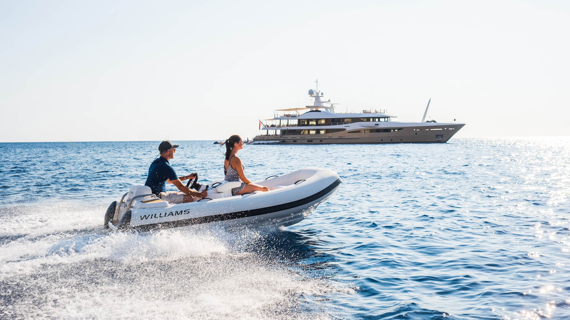 Williams TurboJet 325 jet tender underway